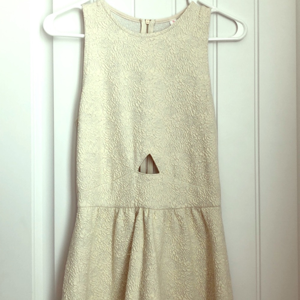 Cotton, Polyester, Metallic, cream dress